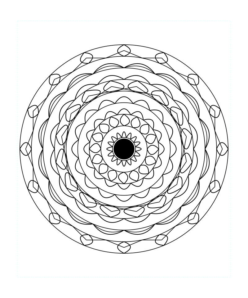 Floral Geometry Mandala Intricate Line Art Coloring Page