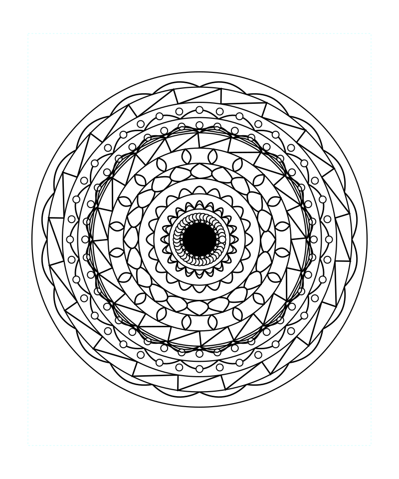 Floral Geometry Mandala Radial Symmetry Coloring Page