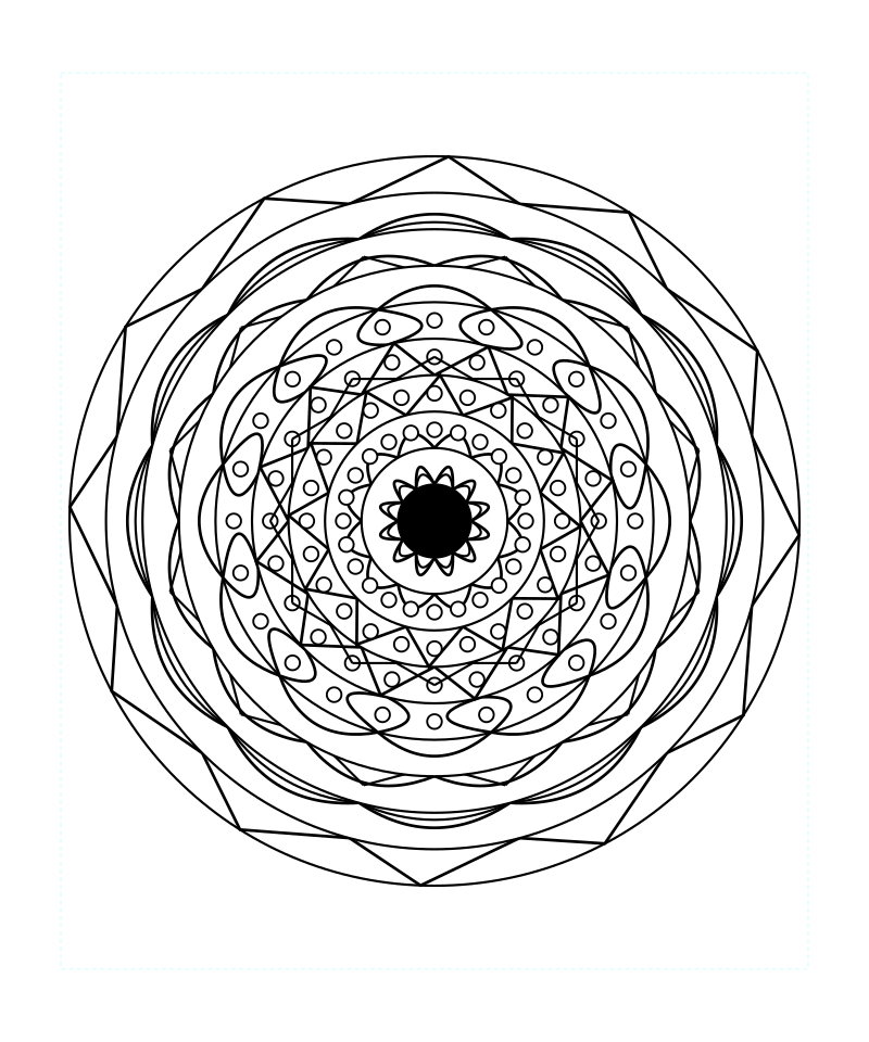 Floral Geometry Mandala Relaxation Coloring Page Printable