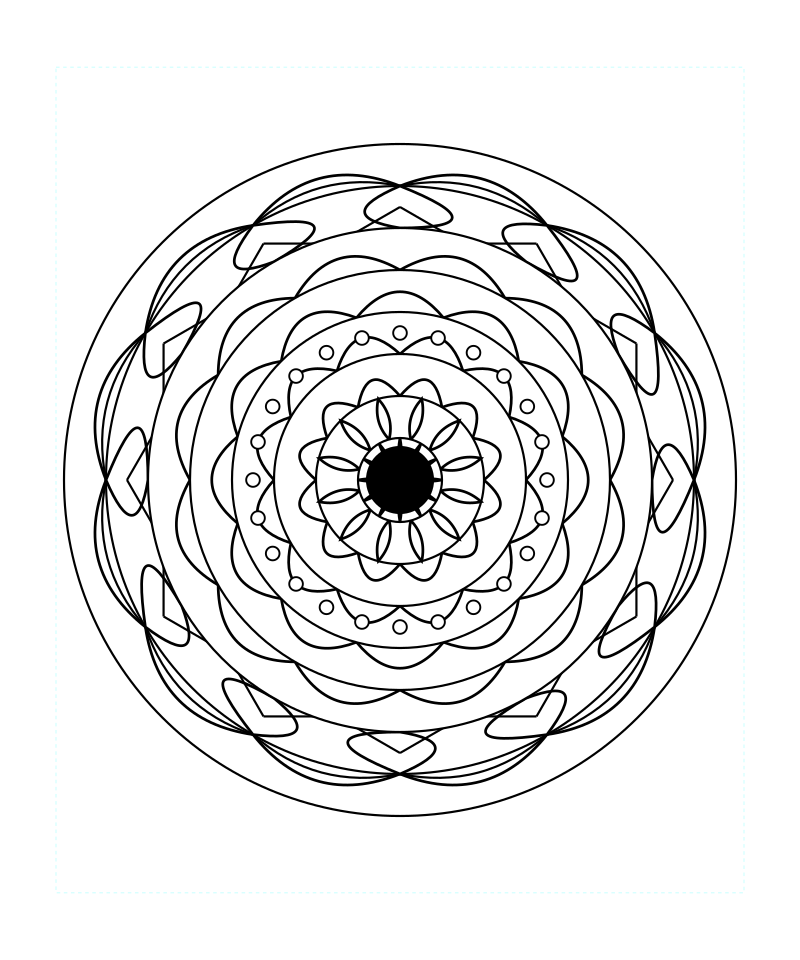 Floral Sacred Geometry Mandala Adult Coloring Page