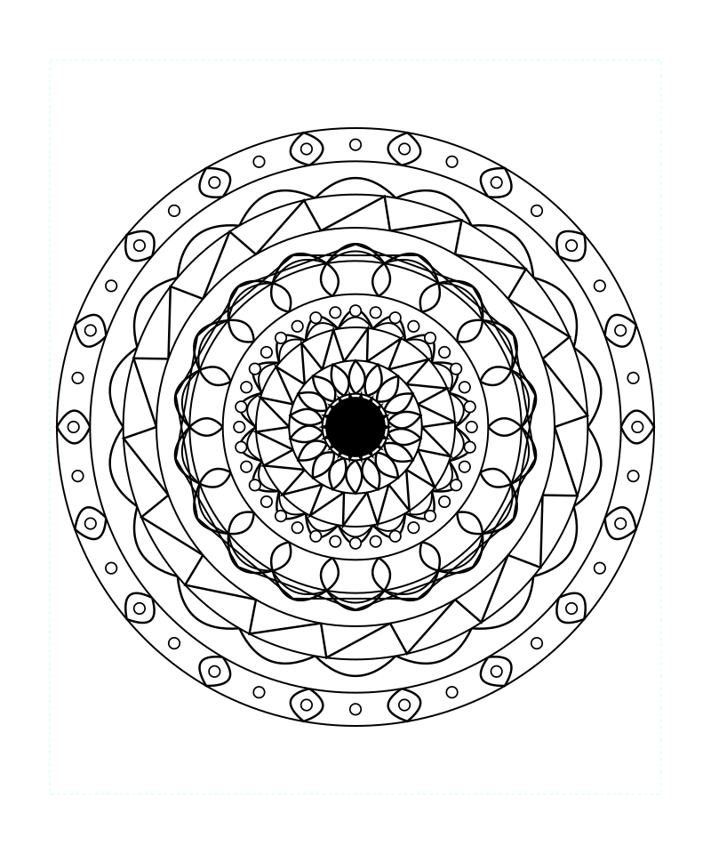 Floral Sacred Geometry Mandala Coloring Page For Adults
