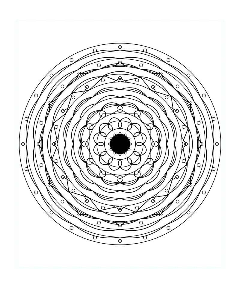 Floral Sacred Geometry Mandala Detailed Coloring Page