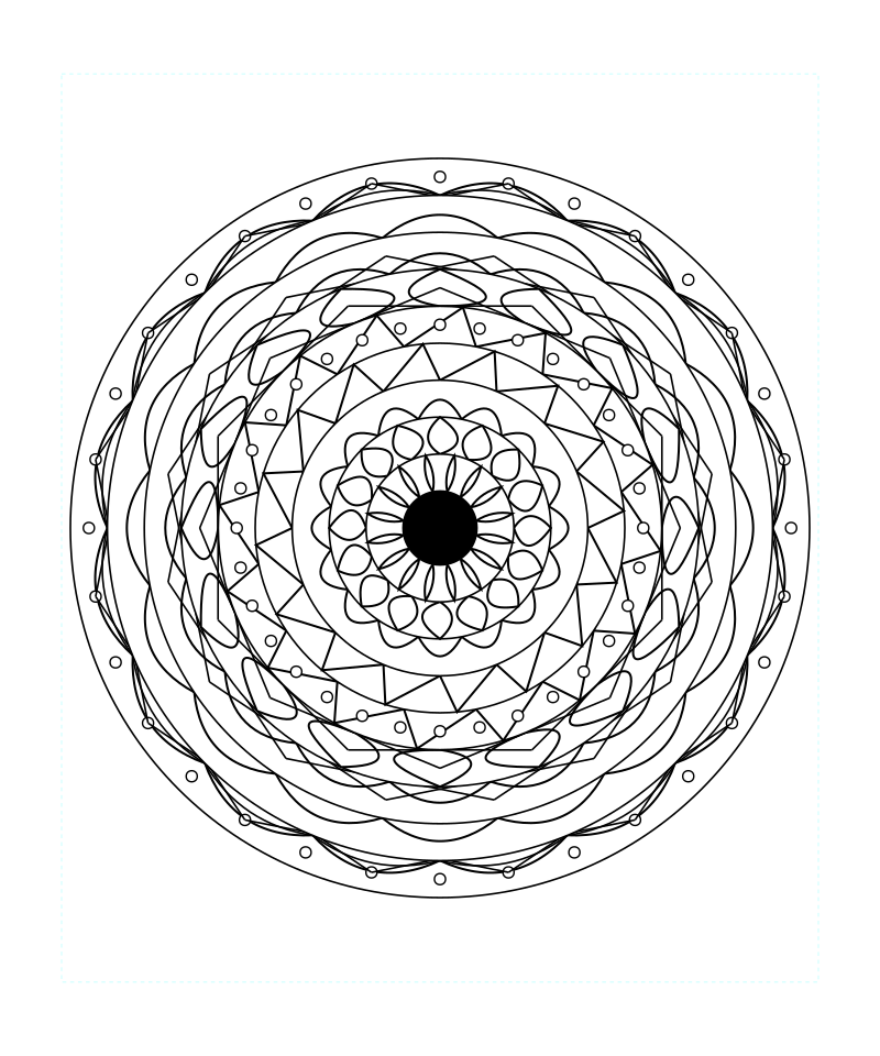 Floral Sacred Geometry Mandala Instant Download Coloring Page