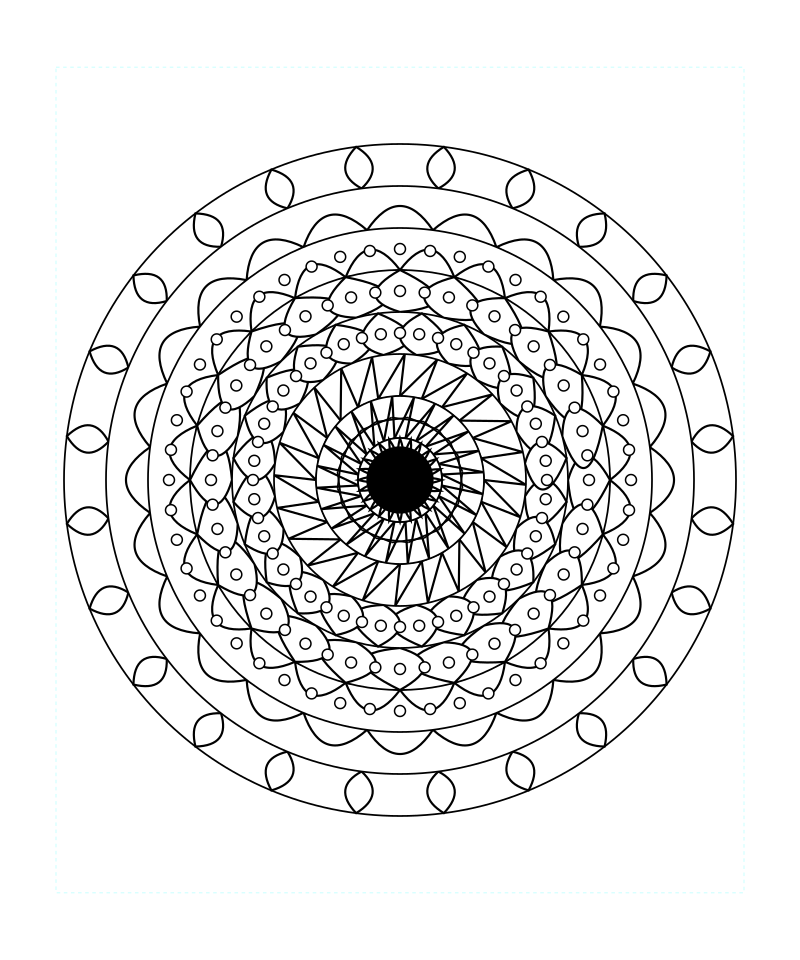 Floral Sacred Geometry Mandala Intricate Adult Coloring Page