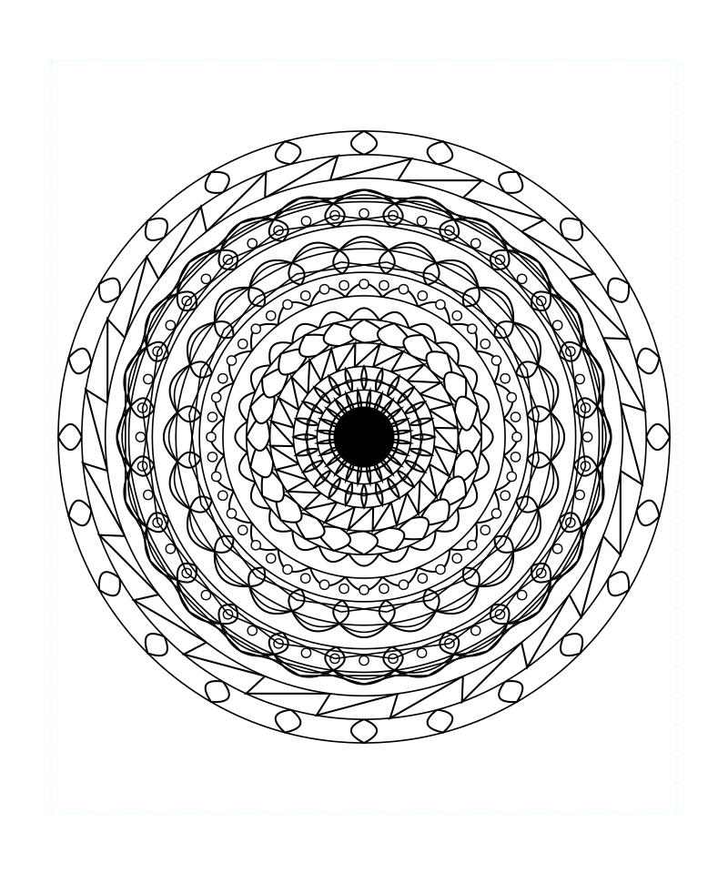 Floral Sacred Geometry Mandala Mindfulness Coloring Page