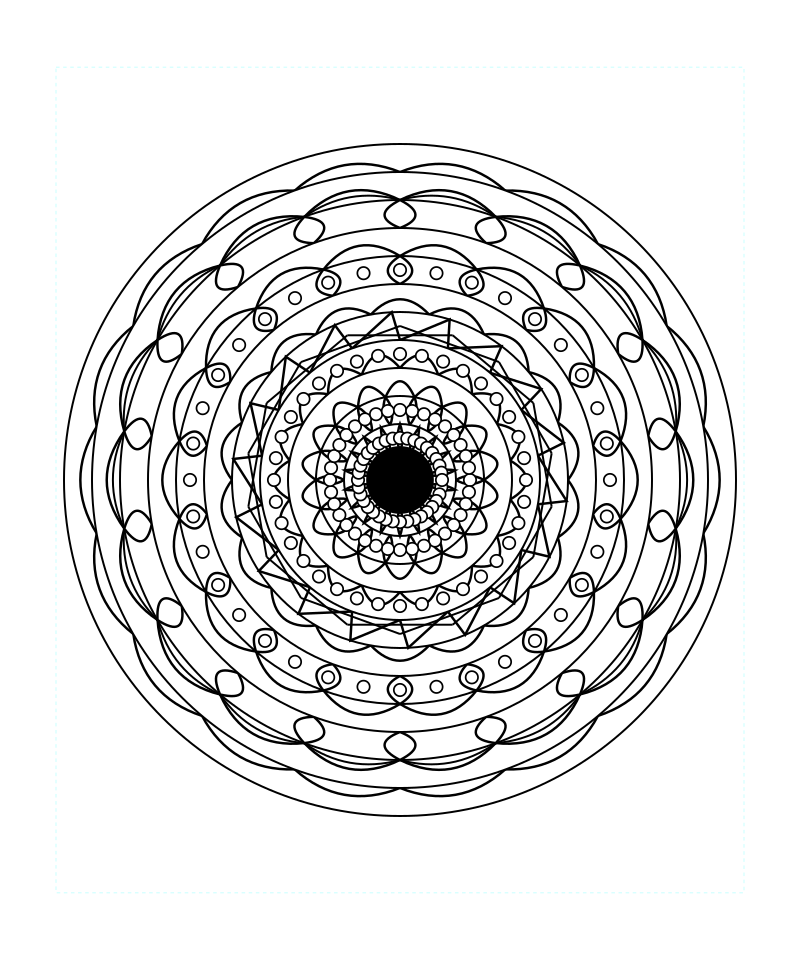 Floral Sacred Geometry Mandala Printable Coloring Page Svg