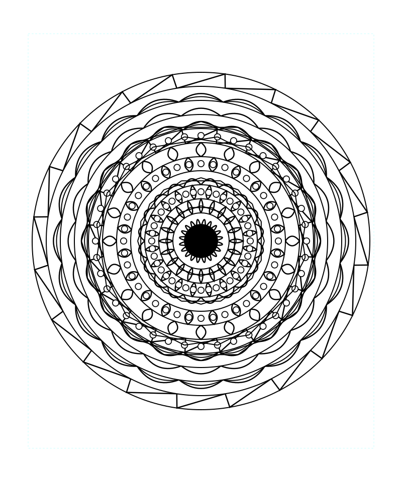 Floral Sacred Geometry Mandala Relaxation Coloring Page Printable