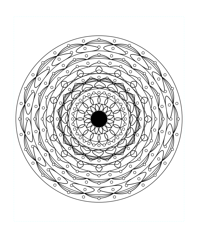 Floral Sacred Geometry Mandala Relaxing Coloring Page