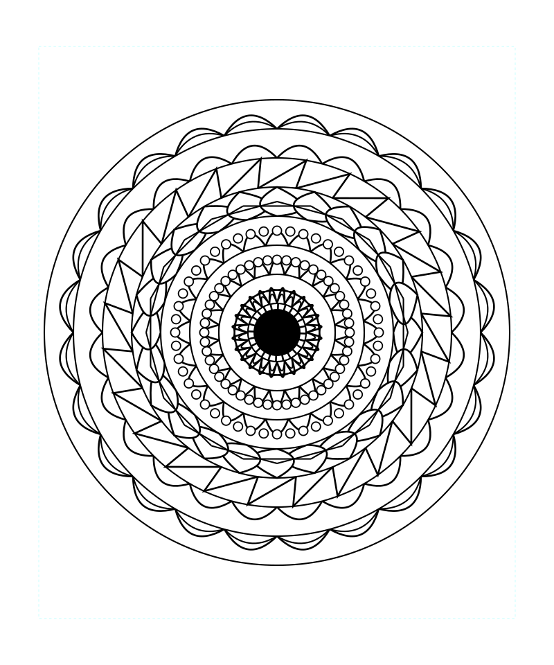Floral Sacred Geometry Mandala Stress Relief Coloring Page Printable