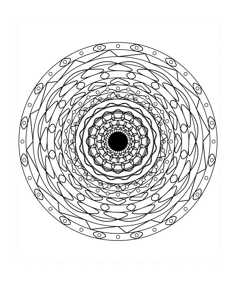 Floral Sacred Geometry Mandala Stress Relief Coloring Page