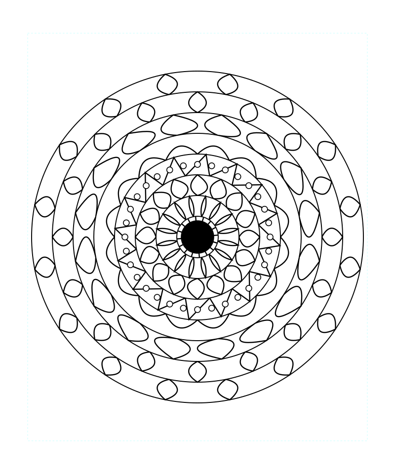 Galaxy Sacred Geometry Mandala Coloring Page