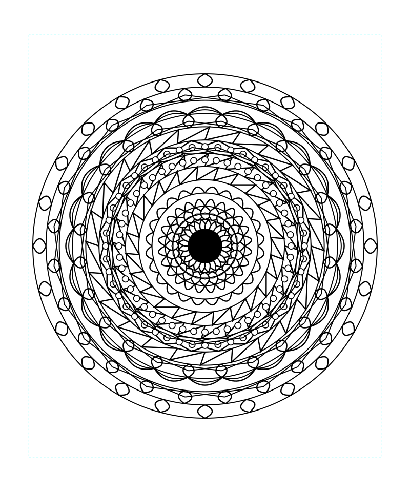 Geometric Mandala Coloring Page For Adults