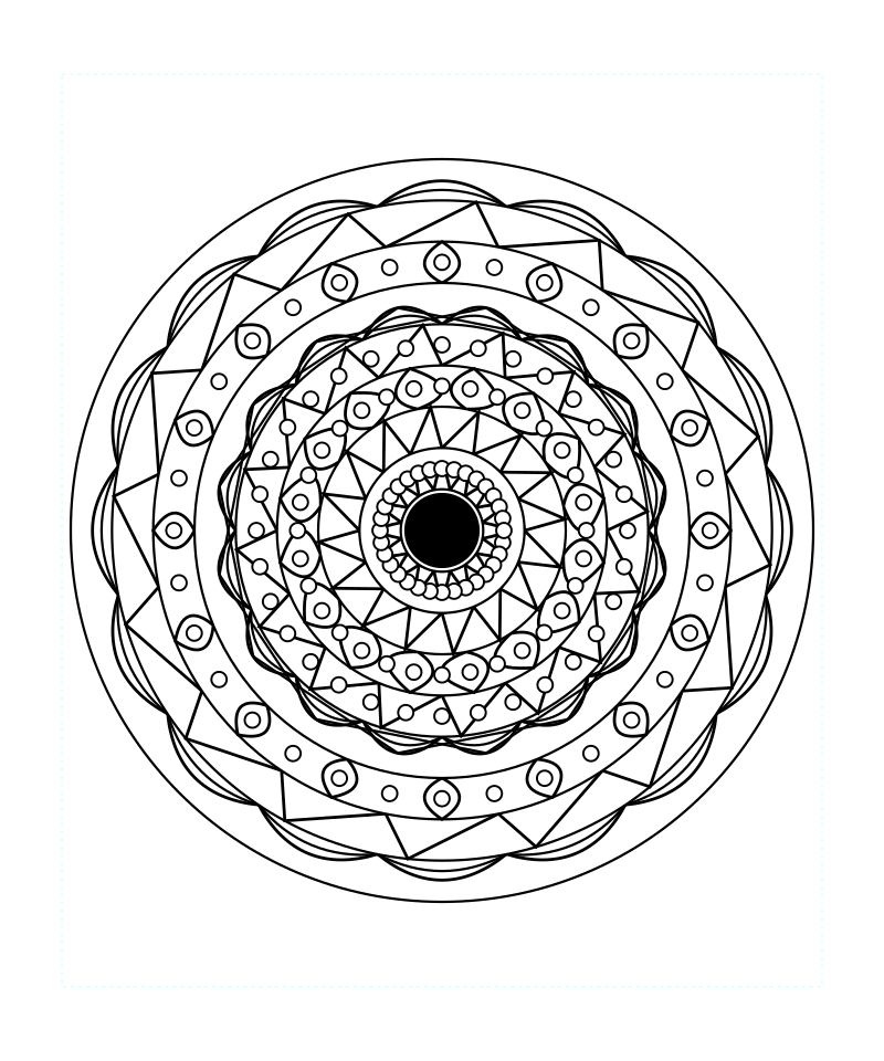 Geometric Mandala Intricate Coloring Page