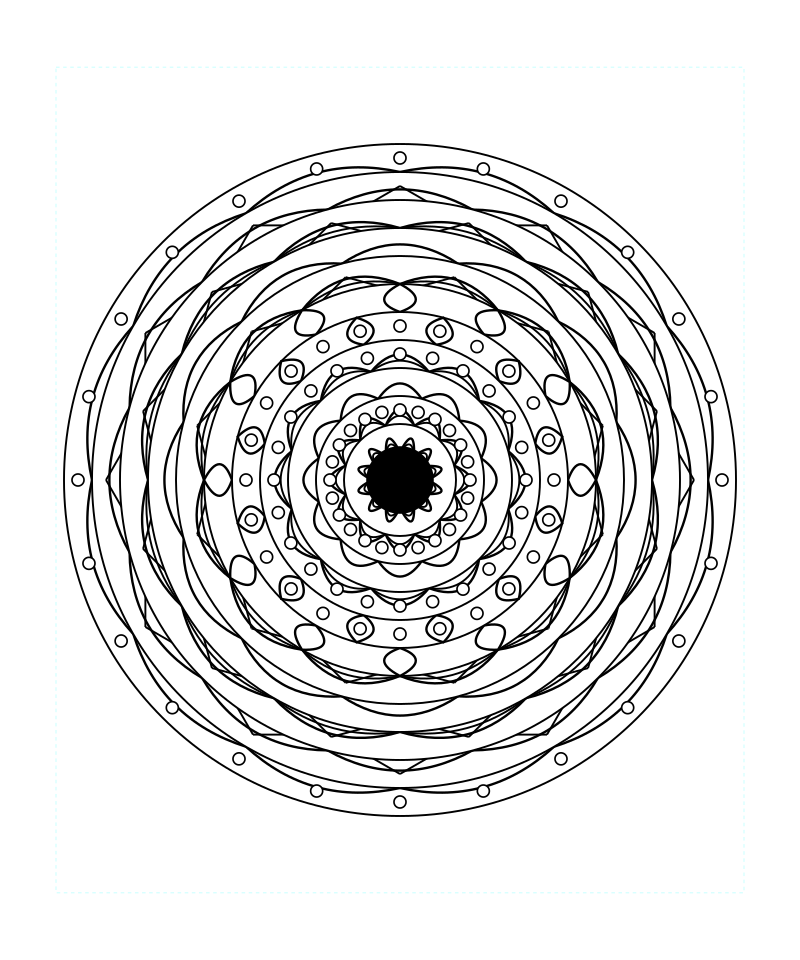 Geometric Mandala Meditation Coloring Page