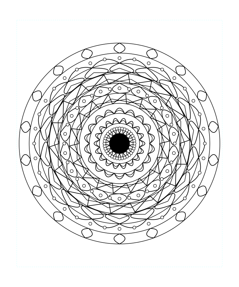 Geometric Mandala Ornamental Line Coloring Page Printable