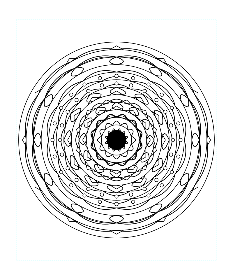 Geometric Mandala Radial Art Coloring Page For Adults