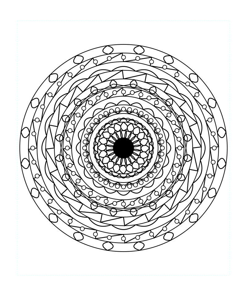 Geometric Mandala Relaxing Coloring Page