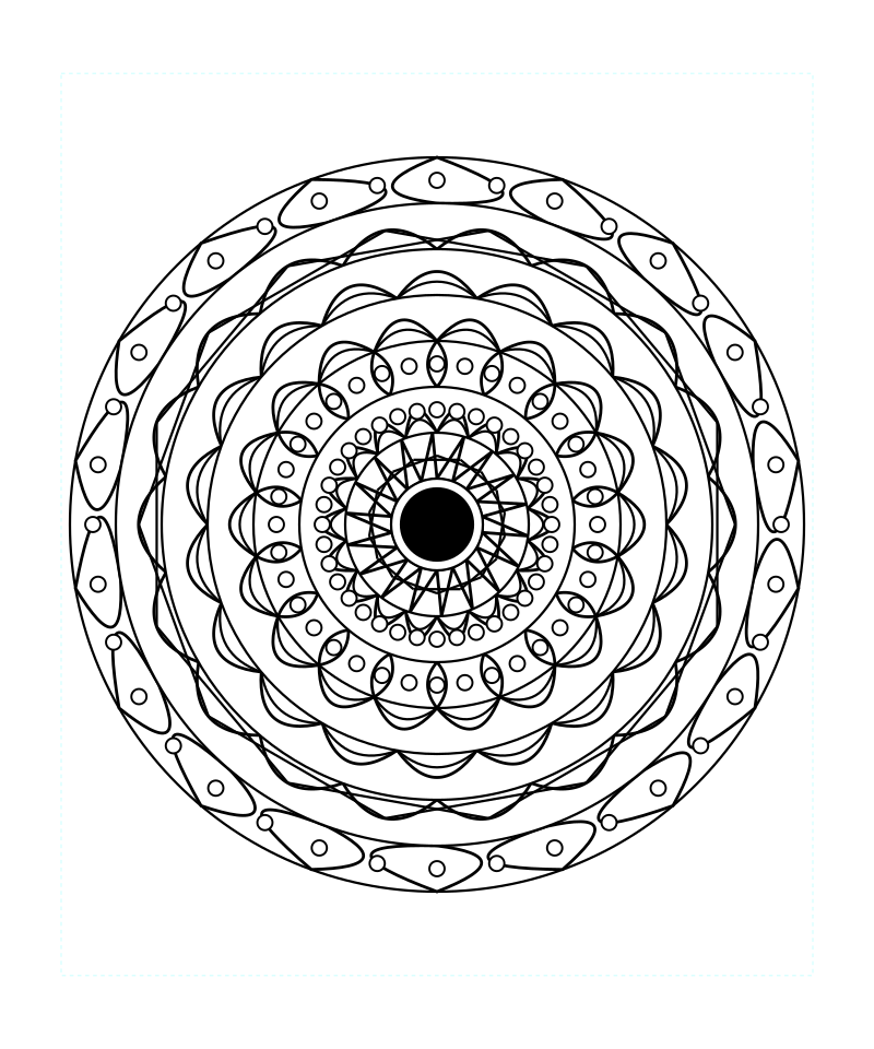 Geometric Mandala Stress Therapy Coloring Page Svg