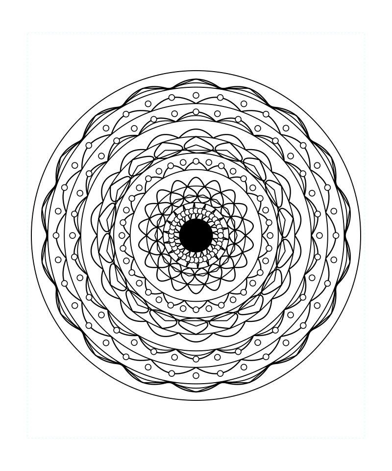 Geometric Mandala Symmetry Coloring Page For Relaxation