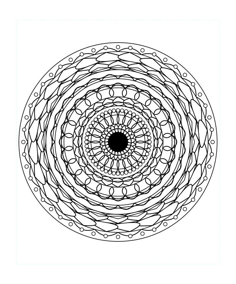 Harmony Aura Sacred Geometry Mandala Coloring Page