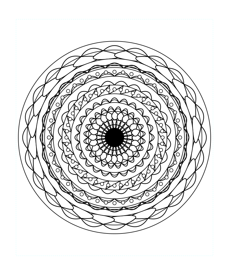 Harmony Cosmic Sacred Geometry Mandala Coloring Page