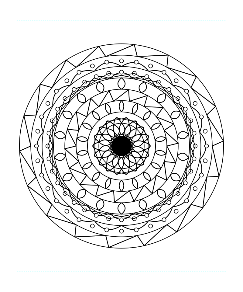 Harmony Crystal Sacred Geometry Mandala Coloring Page