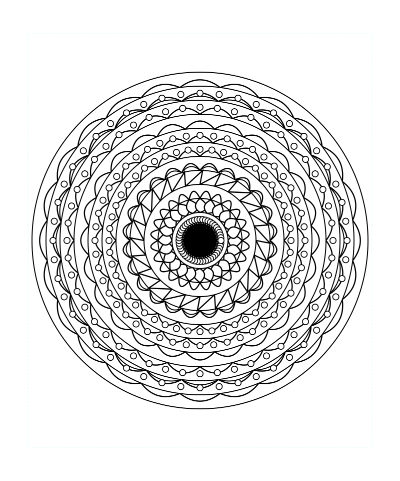 Harmony Divine Sacred Geometry Mandala Coloring Page