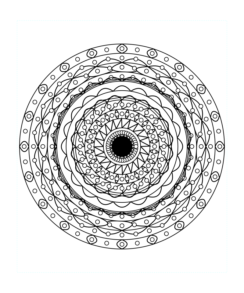 Harmony Energy Sacred Geometry Mandala Coloring Page