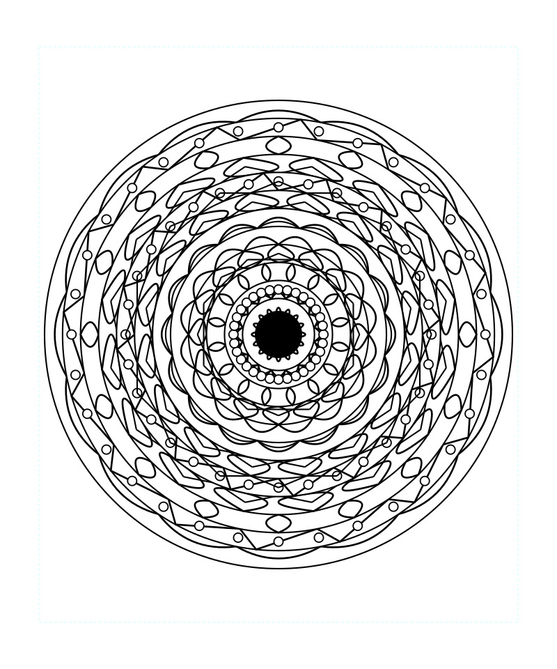 Harmony Galaxy Sacred Geometry Mandala Coloring Page