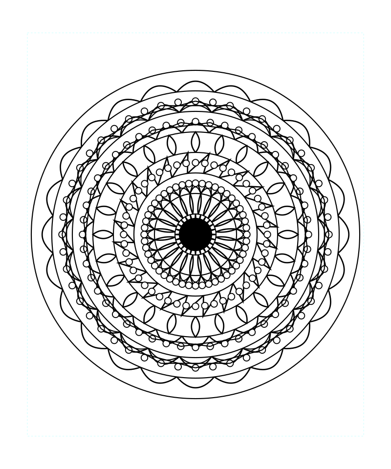 Harmony Light Sacred Geometry Mandala Coloring Page