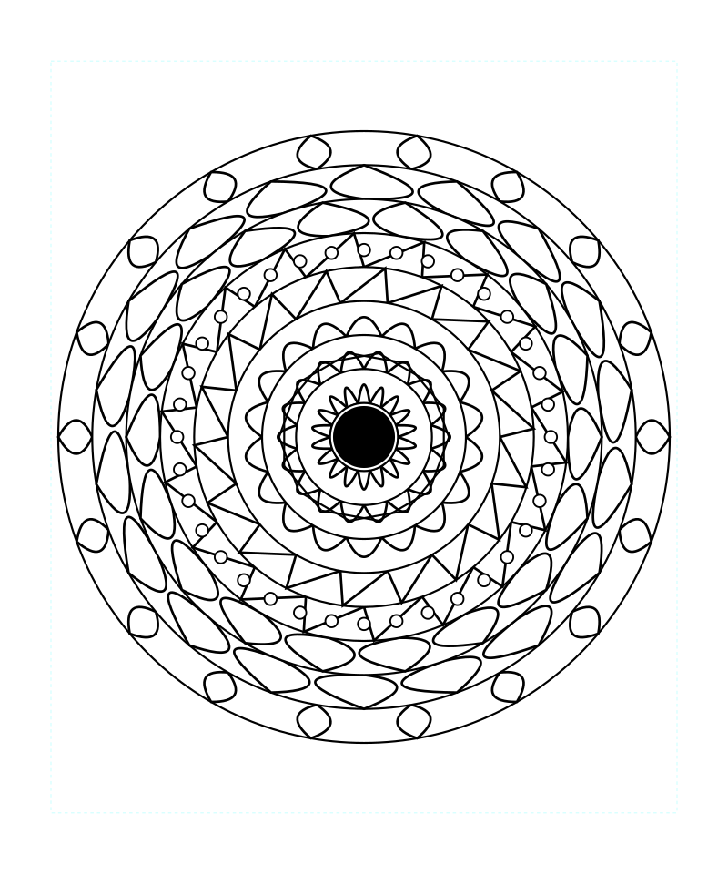 Harmony Temple Sacred Geometry Mandala Coloring Page