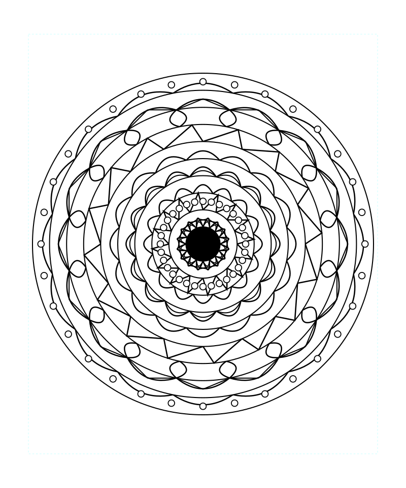 Harmony Universe Sacred Geometry Mandala Coloring Page