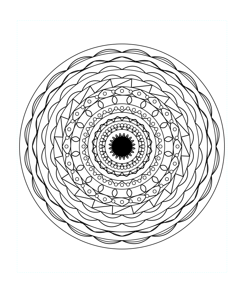 Harmony Zen Sacred Geometry Mandala Coloring Page