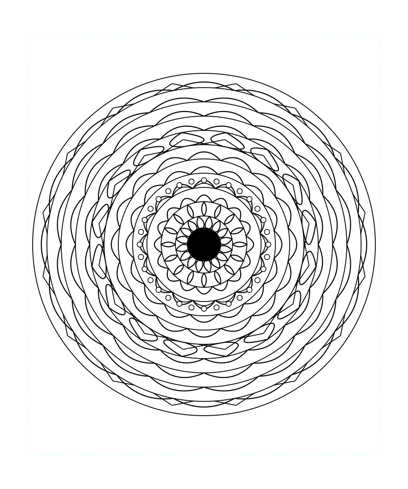 Infinite Aura Geometry Mandala Coloring Page