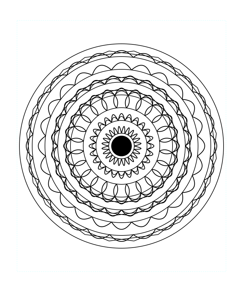 Infinite Balance Geometry Mandala Coloring Page