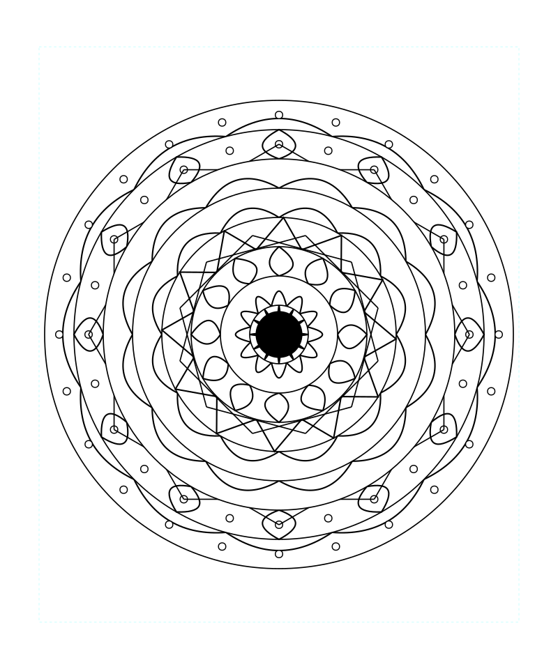 Infinite Calm Geometry Mandala Coloring Page