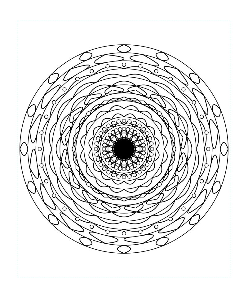 Infinite Cosmic Geometry Mandala Coloring Page