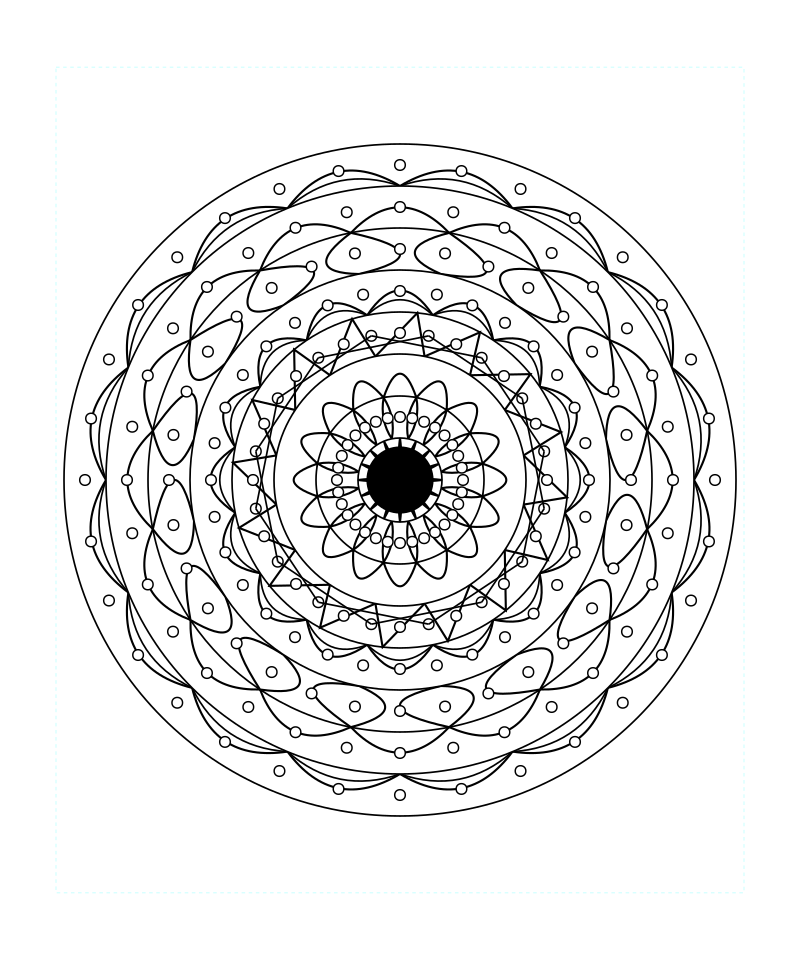 Infinite Crystal Geometry Mandala Coloring Page