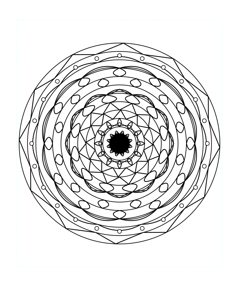Infinite Energy Geometry Mandala Coloring Page
