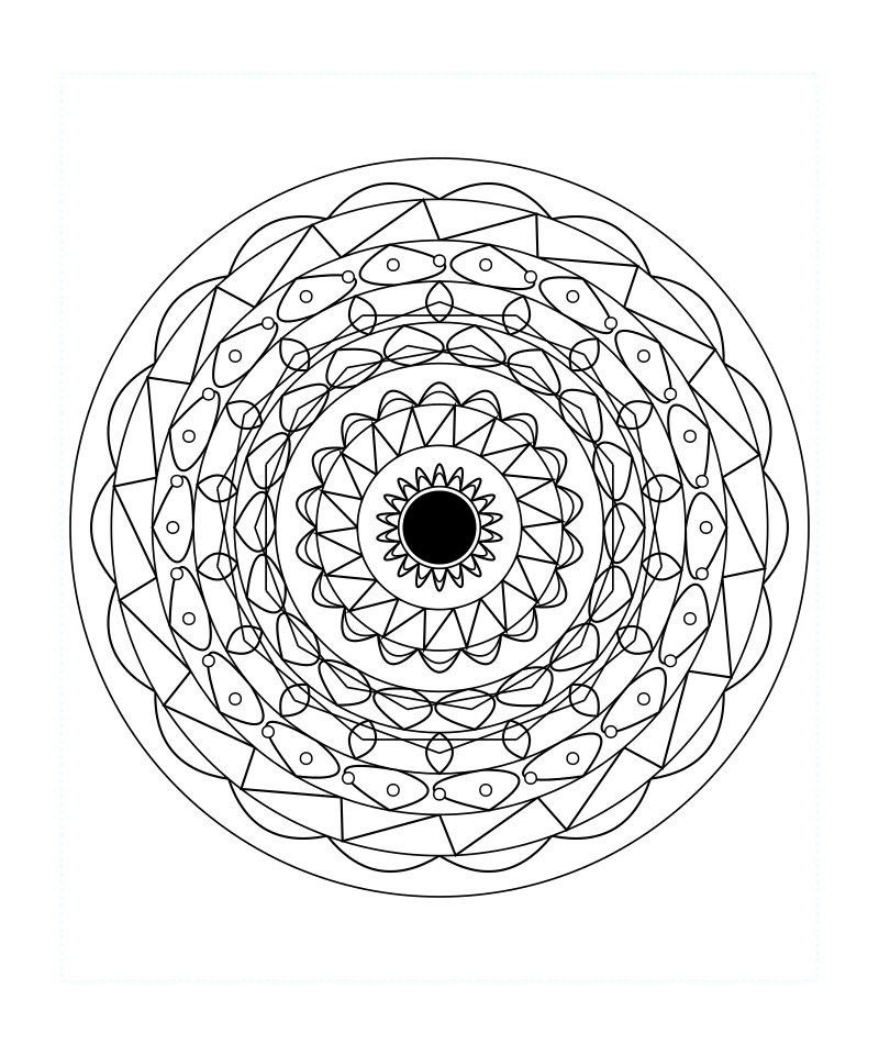 Infinite Floral Geometry Mandala Coloring Page