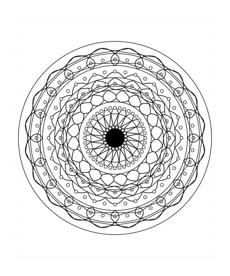Infinite Galaxy Geometry Mandala Coloring Page