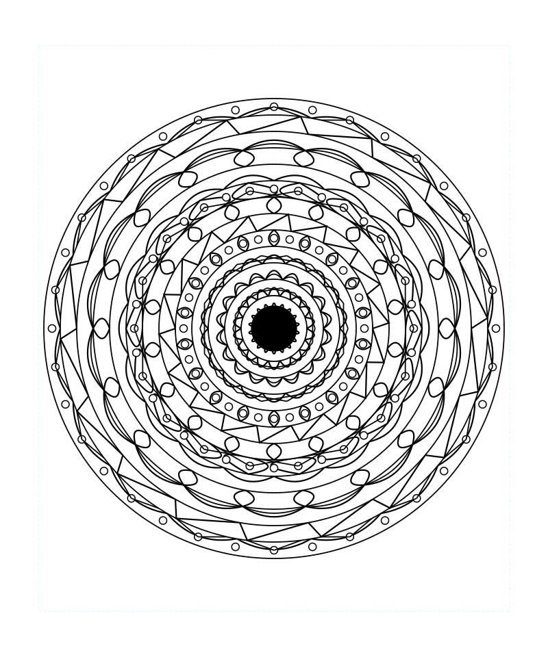Infinite Light Geometry Mandala Coloring Page