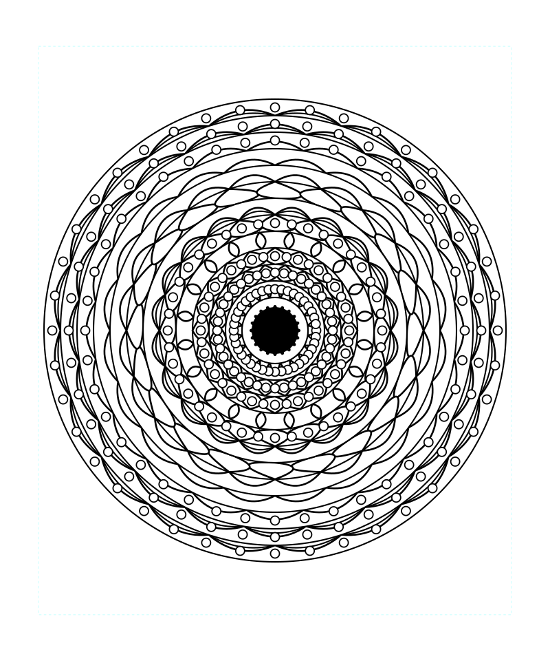 Infinite Lotus Geometry Mandala Coloring Page