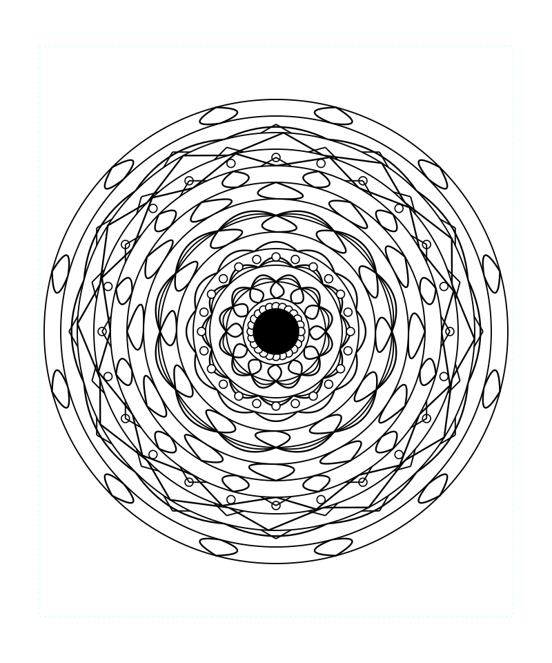 Infinite Mystic Geometry Mandala Coloring Page
