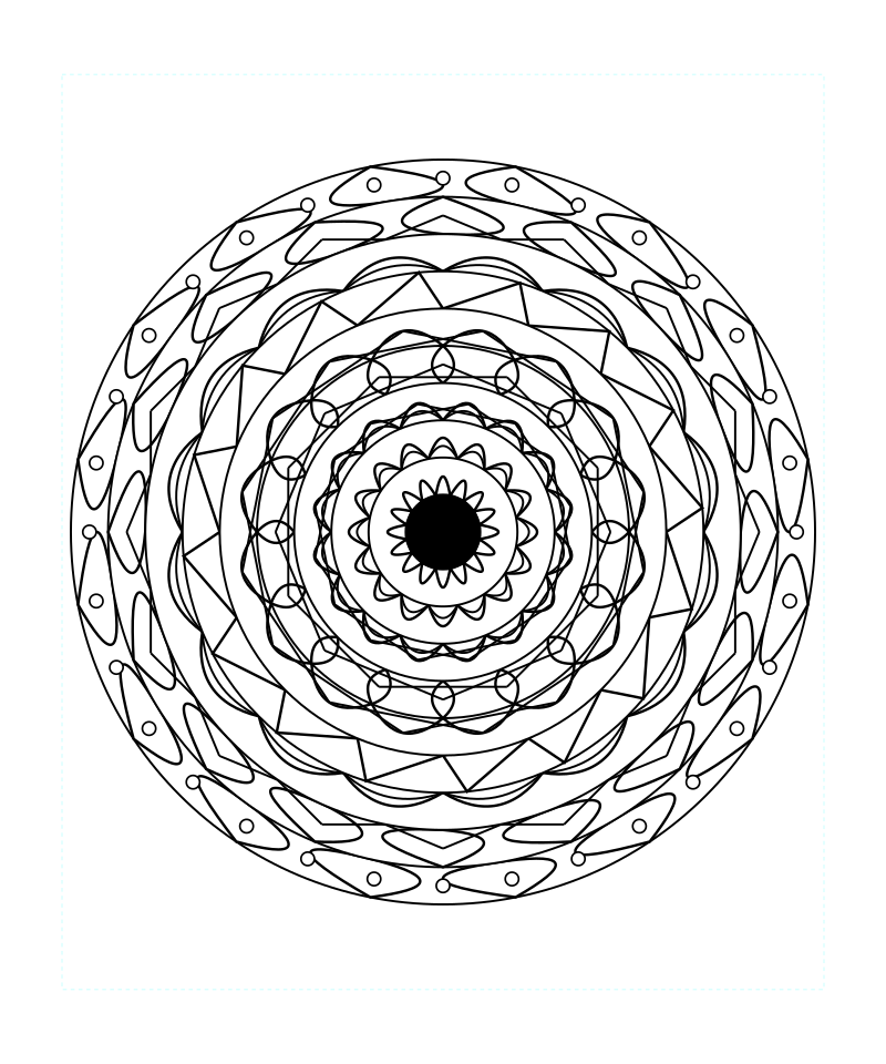 Infinite Peace Geometry Mandala Coloring Page