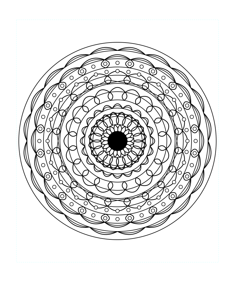 Infinite Star Geometry Mandala Coloring Page