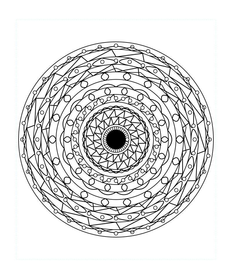 Infinite Zen Geometry Mandala Coloring Page