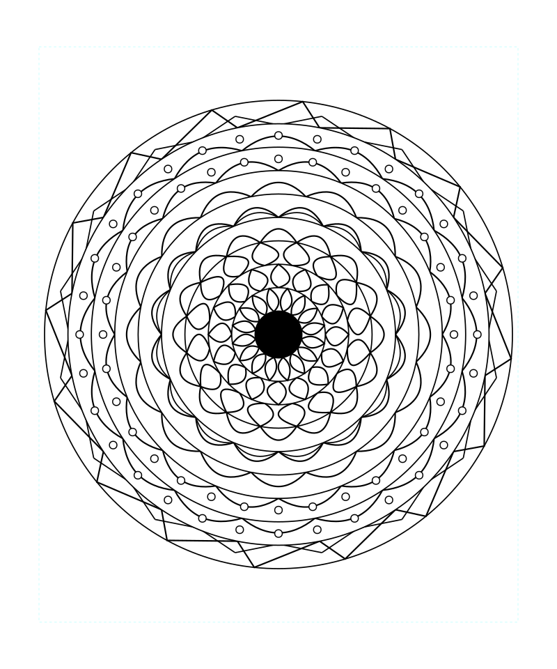 Intricate Sacred Geometry Mandala Coloring Page For Adults Free Svg