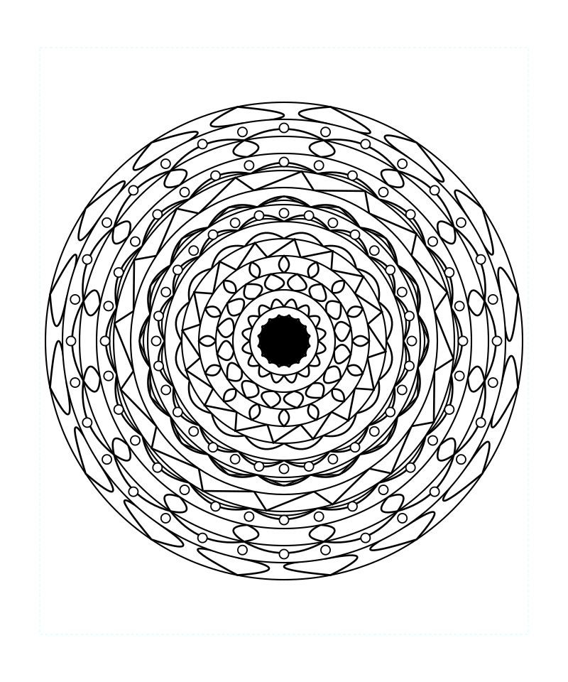 Light Sacred Geometry Mandala Coloring Page