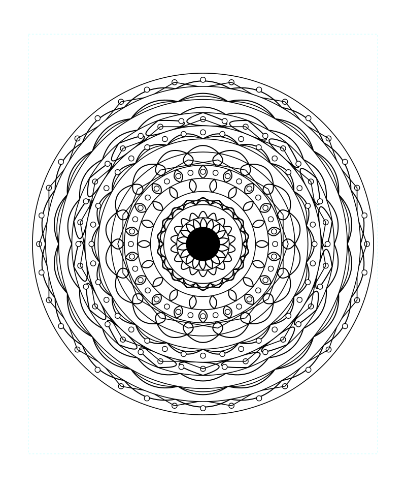Lotus Geometry Mandala Circular Pattern Coloring Page